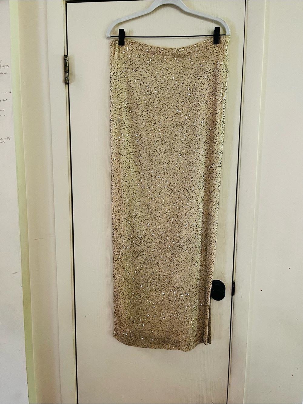 VTG Silk Sequin Fairycore Maxi Wedding Bridal Photoshoot Made In India Skirt M